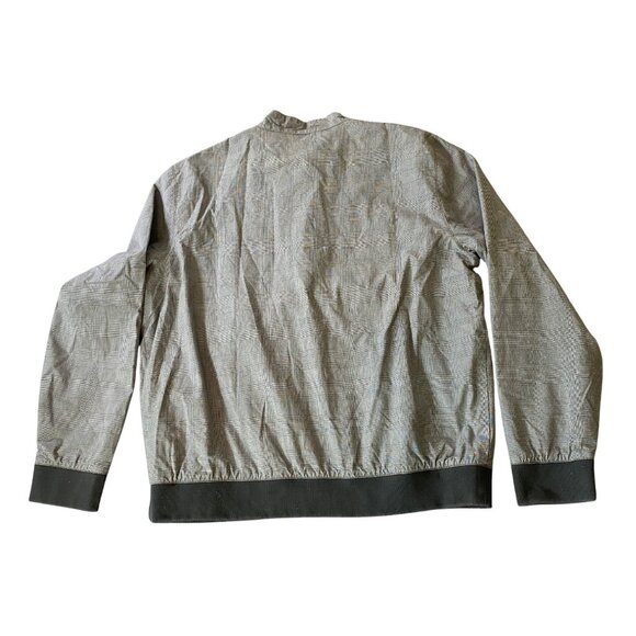 Banana Republic Grey Plaid Lightweight Jacket Zip Closure Ribbed Cuffs & Hem XL - Picture 2 of 9